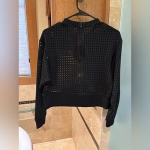CYNTHIA ROWLEY- FITNESS Women’s Perforated Black Mesh Athletic Pullover - XS